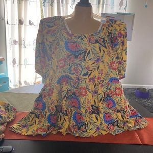 NWT 2X colorful tunic